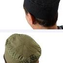 Plain Aari Work Black And Olive Kufi/Prayer Cap - Combo Set Of 2 - EastEssence.com
