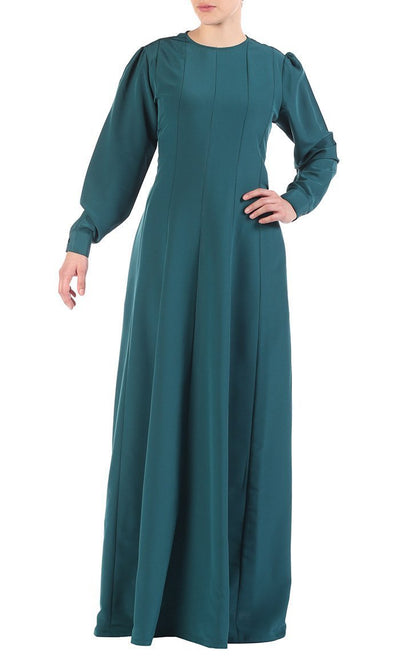 Pleated Paneled Basic Everyday Wear Abaya Dress - Final Sale - EastEssence.com