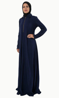 Polo shirt style straight fit basic abaya dress - EastEssence.com