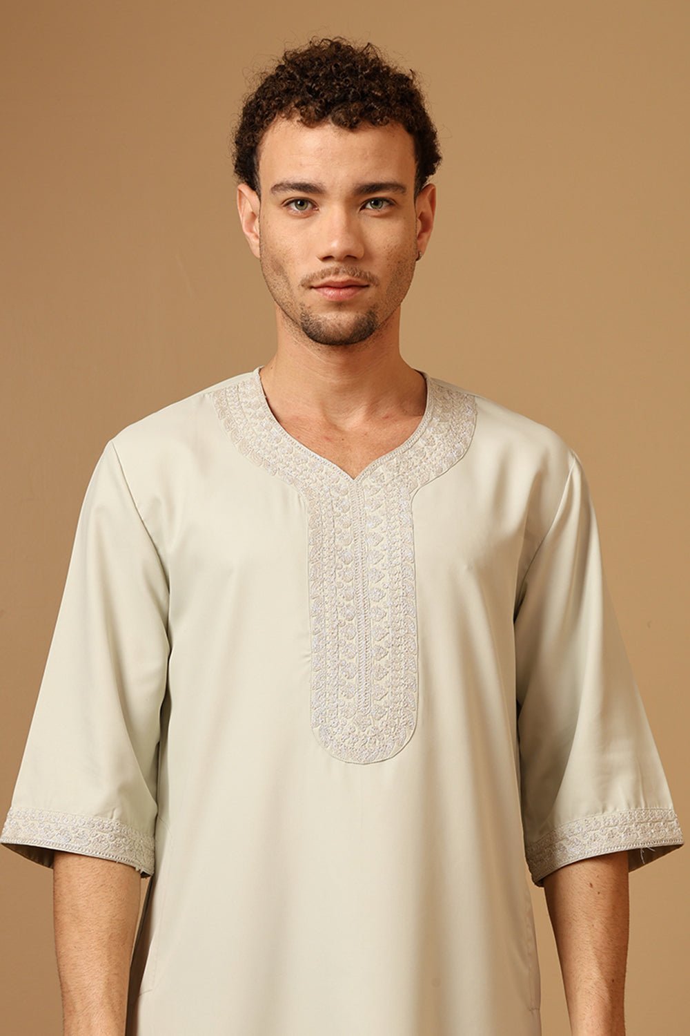 Poly cotton Royal Moroccan Embroidered Thobe - EastEssence.com