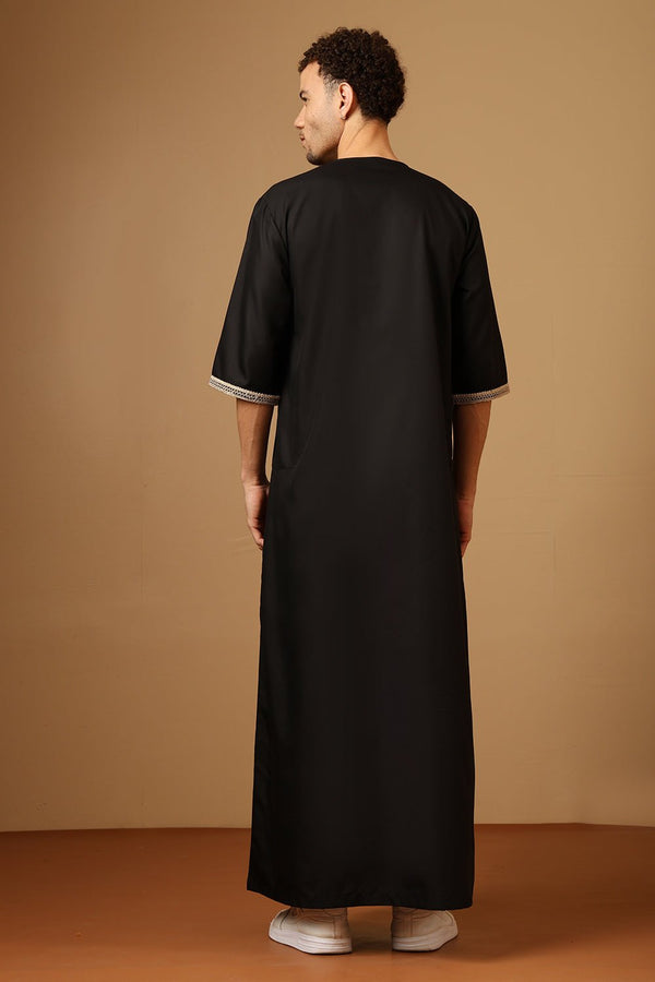 Poly cotton Royal Moroccan Embroidered Thobe - EastEssence.com