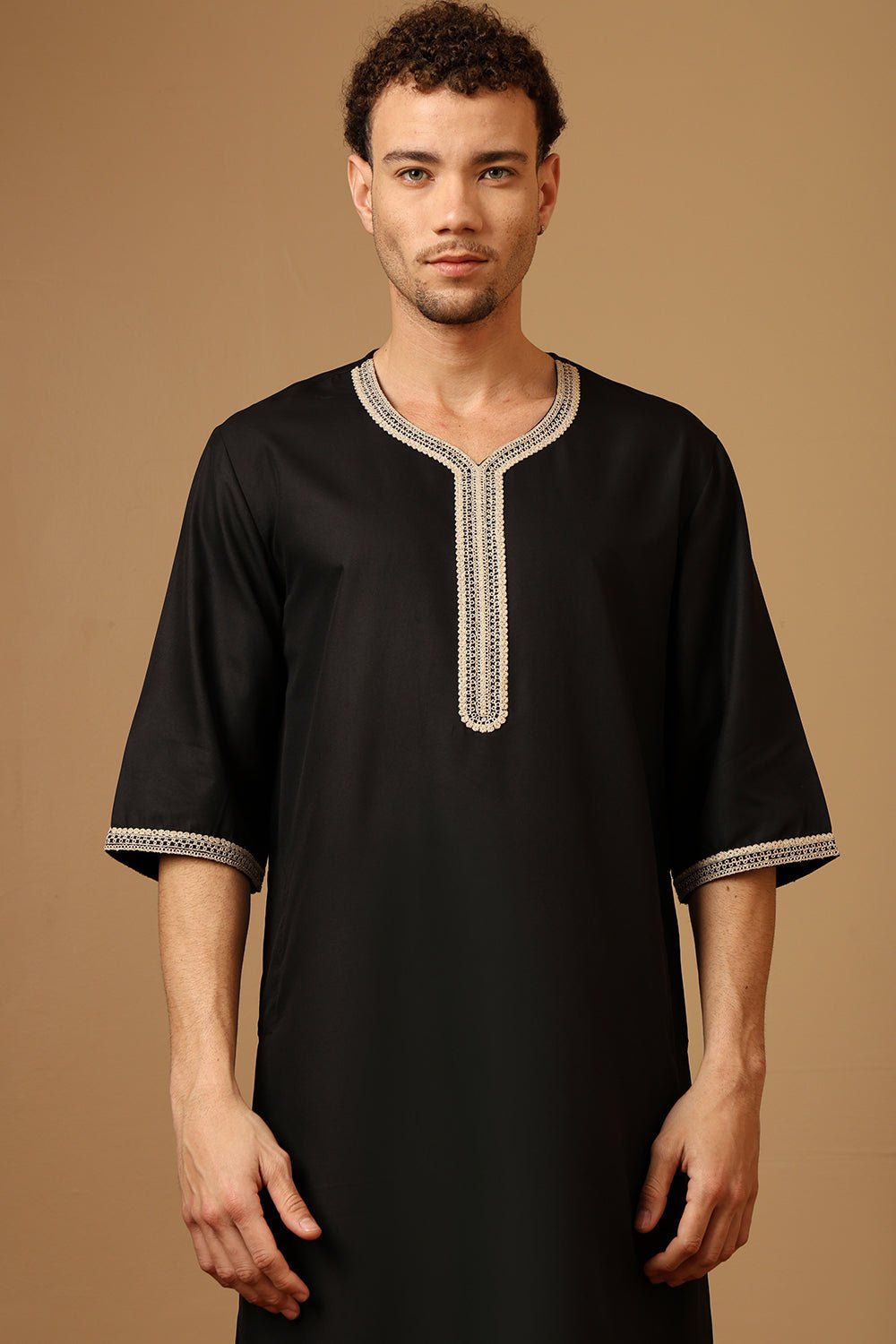 Poly cotton Royal Moroccan Embroidered Thobe - EastEssence.com