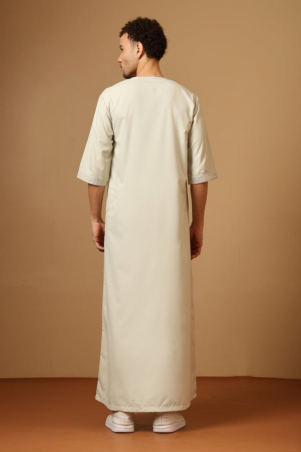 Poly cotton Royal Moroccan Embroidered Thobe - EastEssence.com