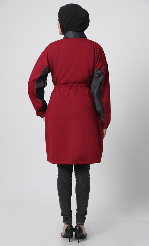 Polyester Fleece Tunic with Elastic Waist - EastEssence.com