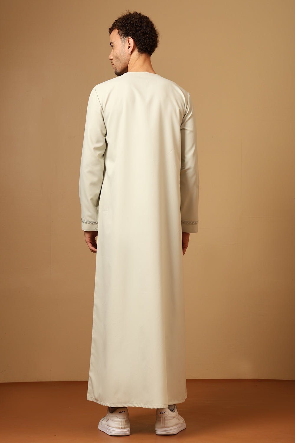 Polyester Poplin Emirati Thobe with Tassel Tie - Up - EastEssence.com