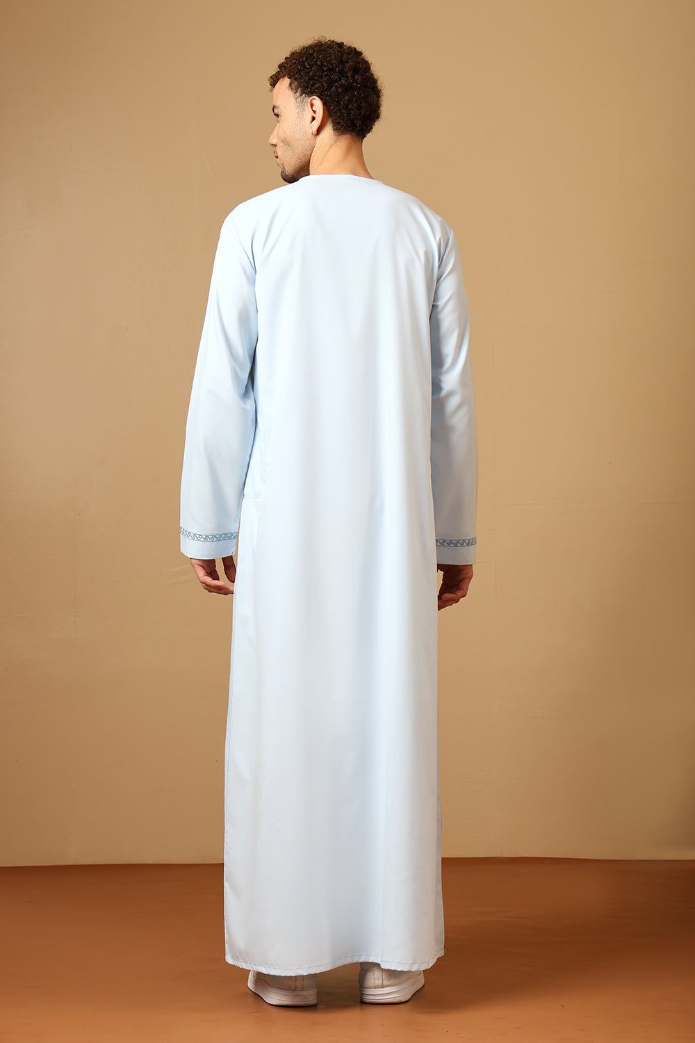 Polyester Poplin Emirati Thobe with Tassel Tie - Up - EastEssence.com