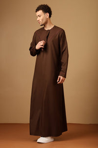 Polyester Poplin Emirati Thobe with Tassel Tie - Up - EastEssence.com