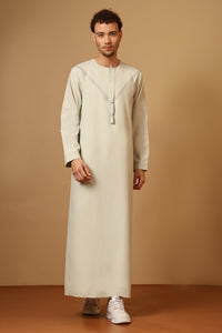Polyester Poplin Emirati Thobe with Tassel Tie - Up - EastEssence.com
