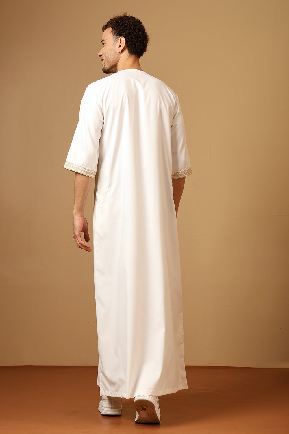 Poplin Royal Moroccan Embroidered Thobe - EastEssence.com