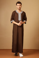 Poplin Royal Moroccan Embroidered Thobe - EastEssence.com