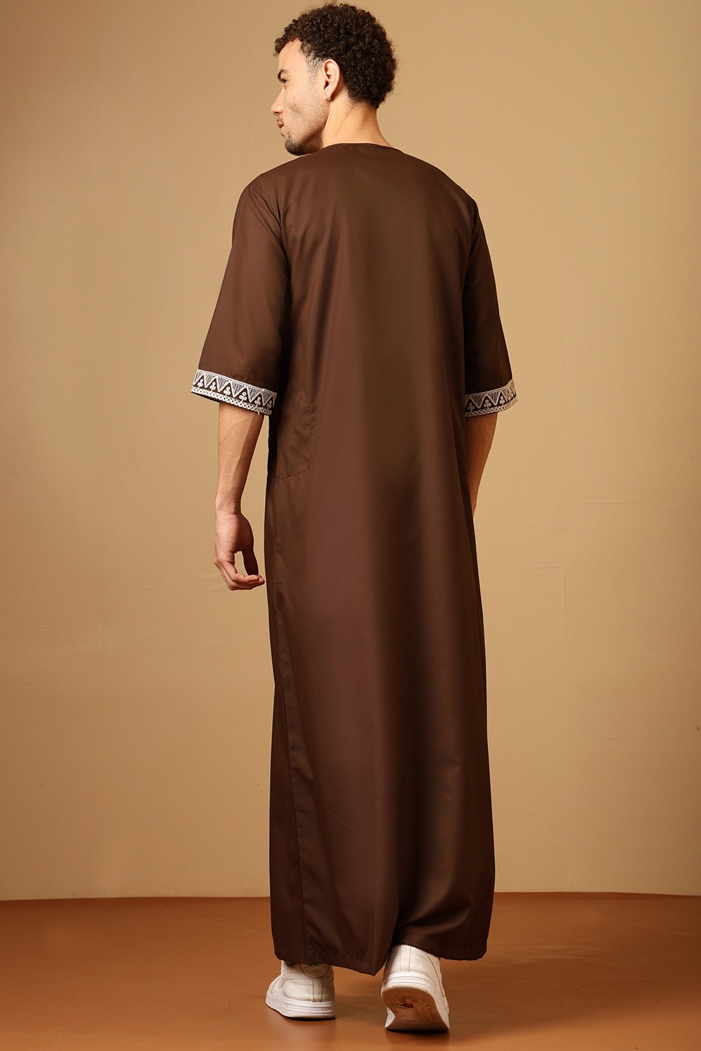 Poplin Royal Moroccan Embroidered Thobe - EastEssence.com