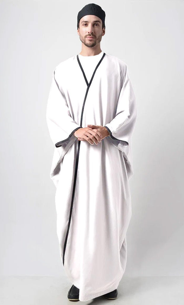 Prayer Wrap Around Neck Detail Thawb - EastEssence.com