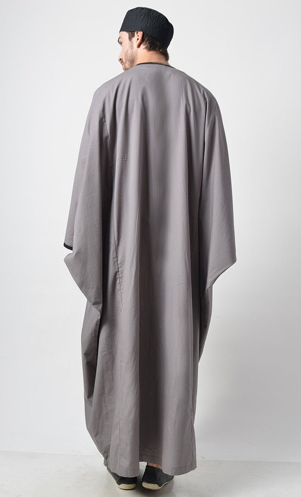 Prayer Wrap Around Neck Detail Thawb - Final Sale - EastEssence.com