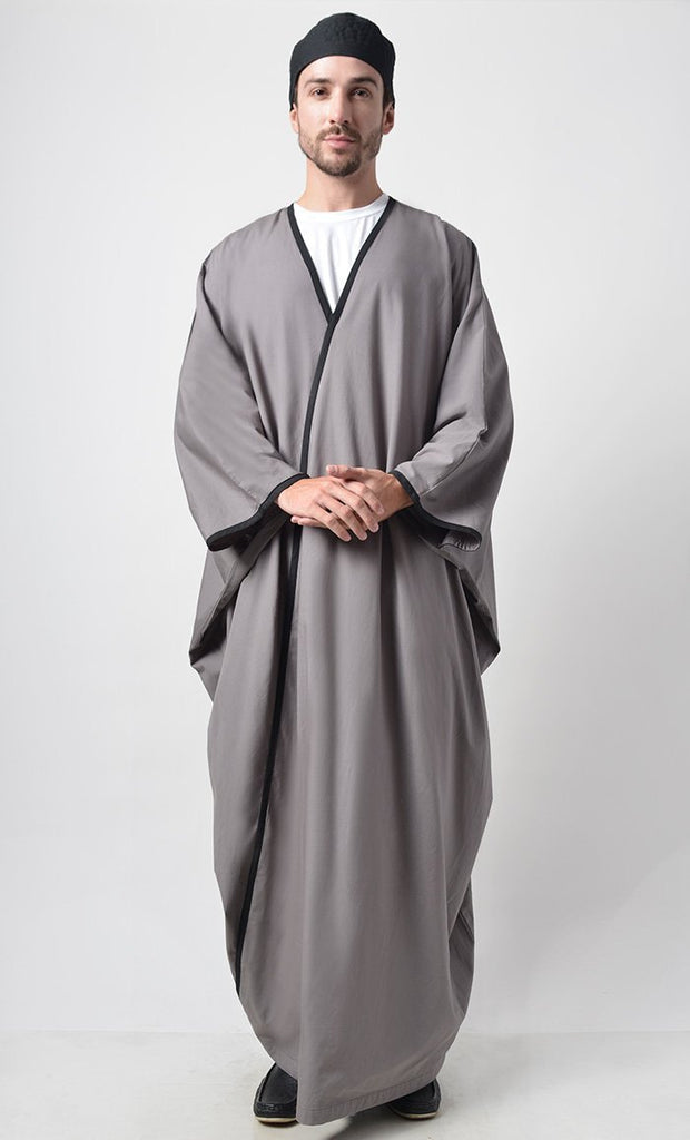 Prayer Wrap Around Neck Detail Thawb - Final Sale - EastEssence.com