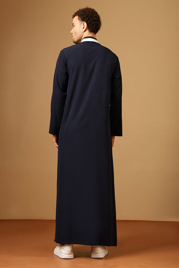 Premium Nida Thobe for Men with Slit Collar & Embroidered Chest - EastEssence.com