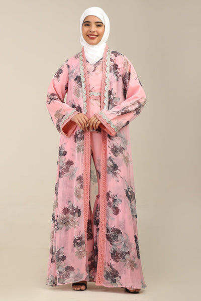 Printed Chiffon Full Sleeve Co - Ord Set - EastEssence.com