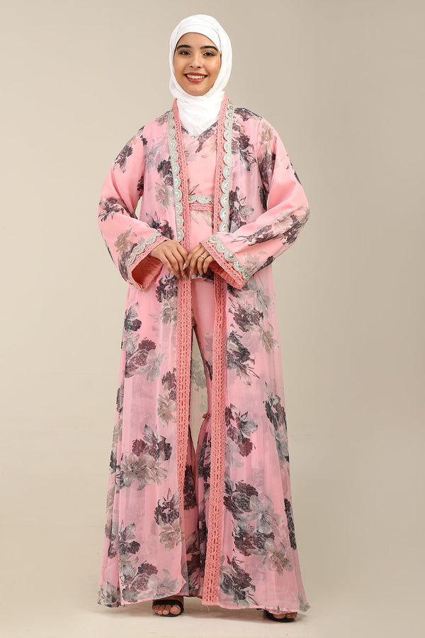 Printed Chiffon Full Sleeve Co - Ord Set - EastEssence.com