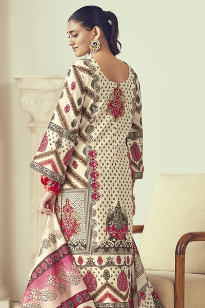 Printed Cotton A line Kurta Pant Set with Dupatta - EastEssence.com