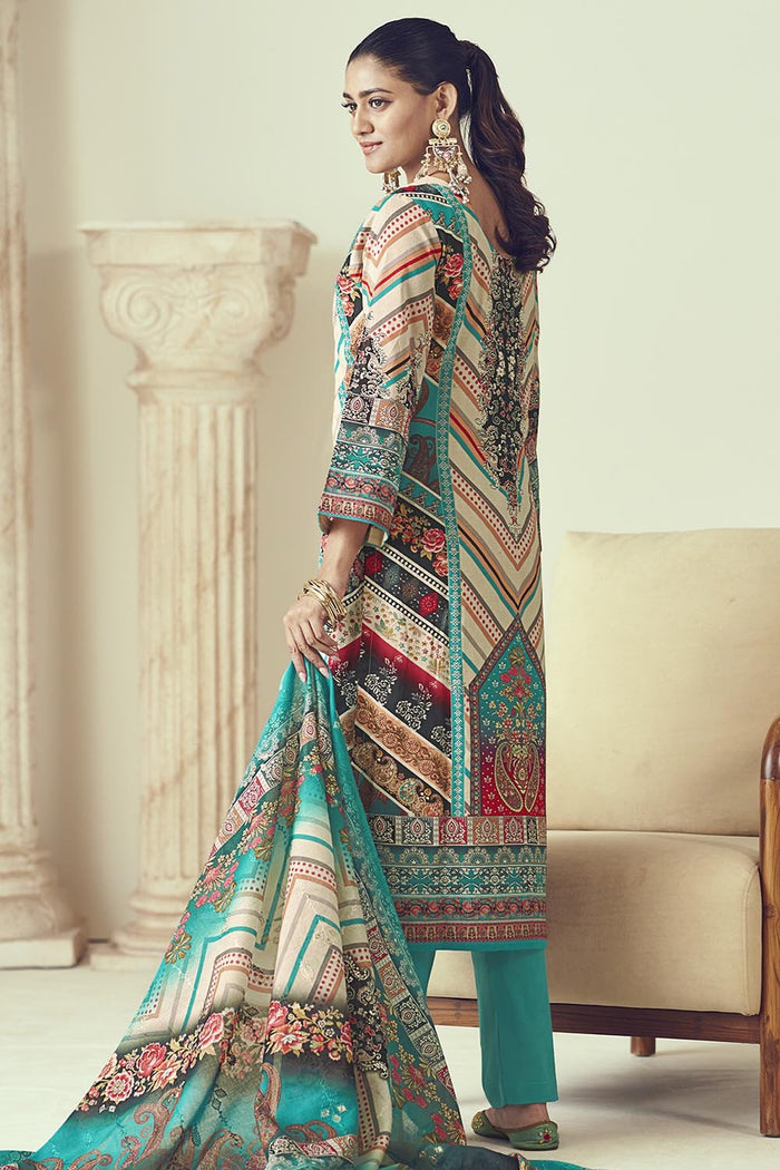 Printed Cotton Kurta Pant Set with Dupatta – Multicolor - EastEssence.com