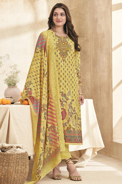 Printed Cotton Suit Set of Kameez pant and Dupatta - EastEssence.com