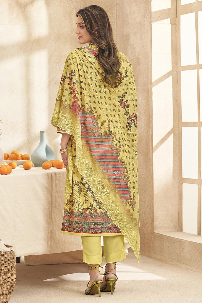 Printed Cotton Suit Set of Kameez pant and Dupatta - EastEssence.com