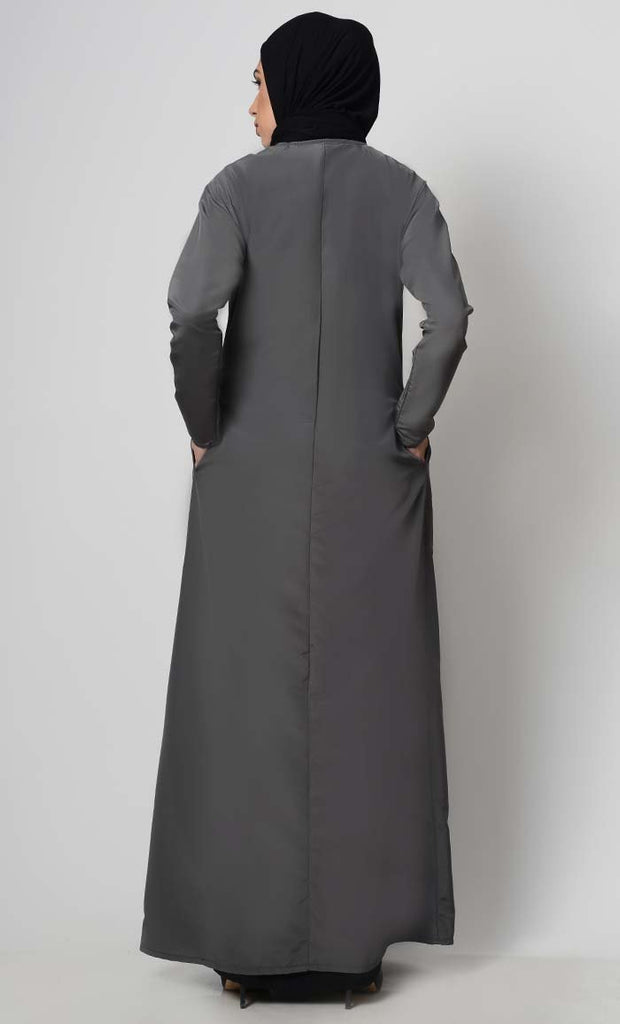 Raglan Style Neck Pleated Abaya - Final Sale - EastEssence.com