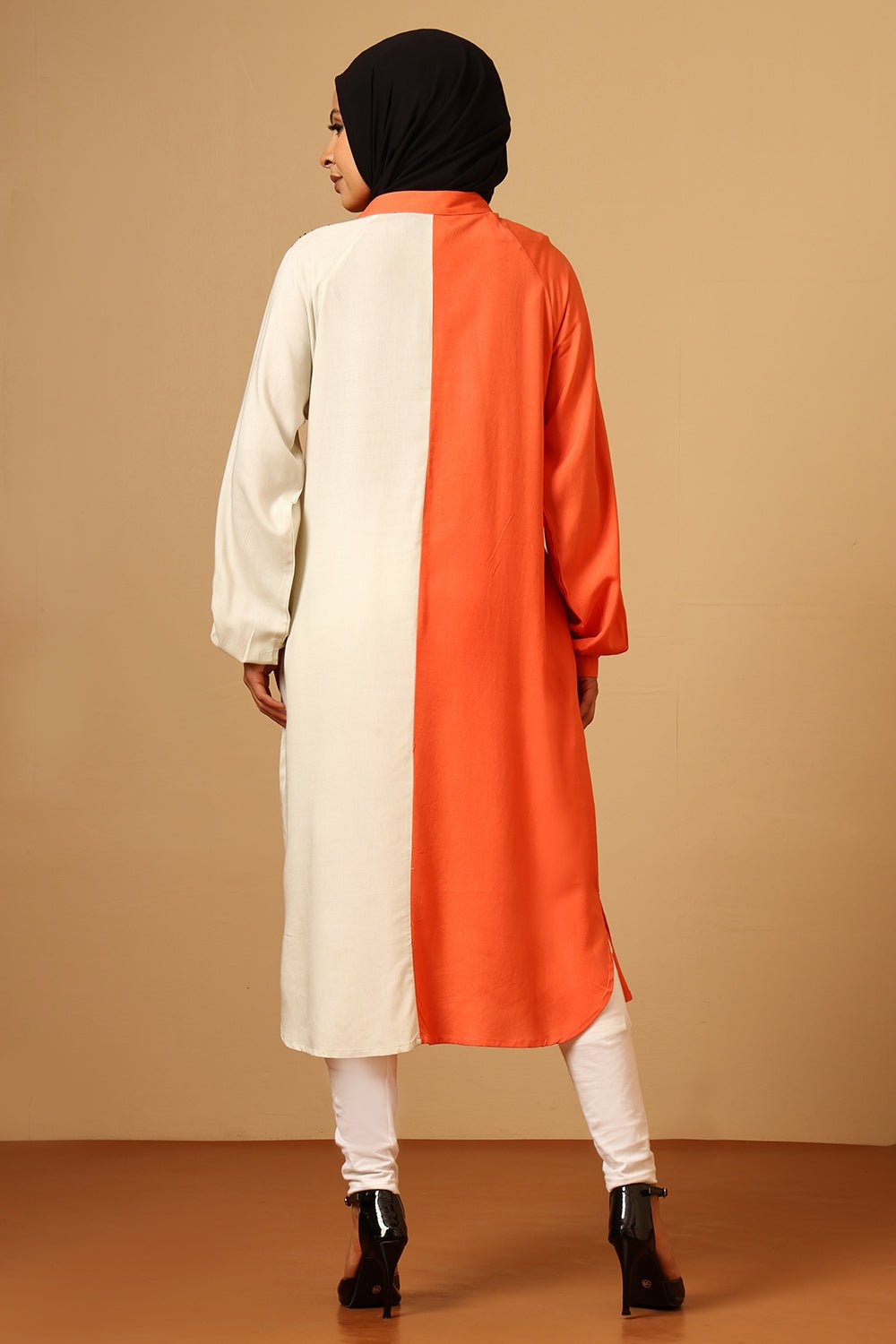 Rayon Full Sleeves Hand - Embroidered Color Block Tunic - EastEssence.com