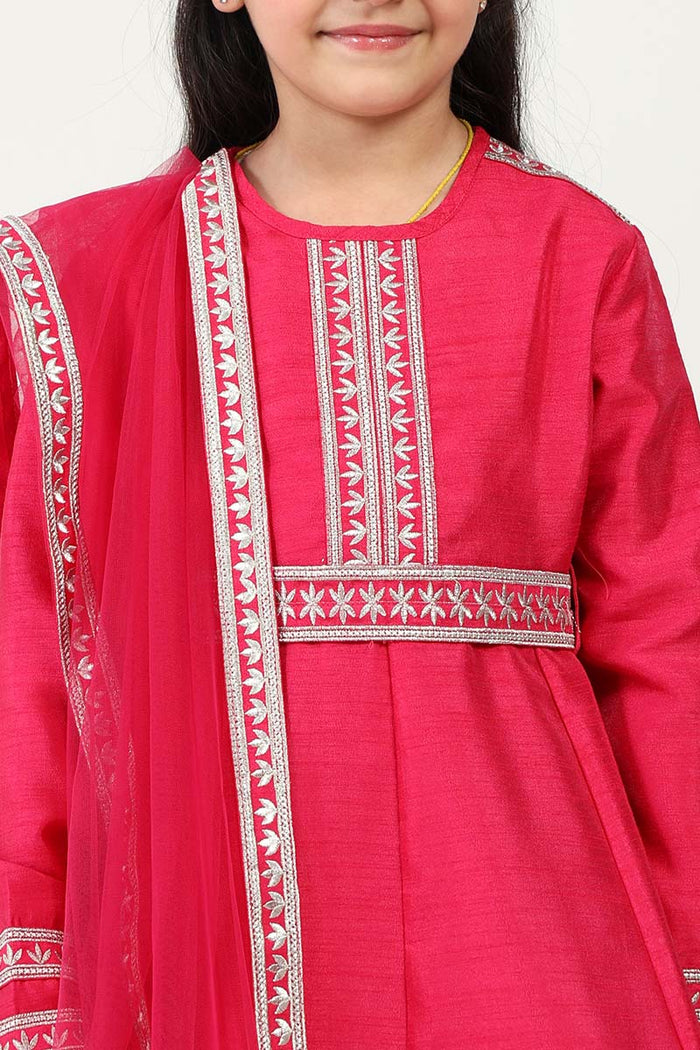 Regal Dupion Silk Anarkali Dress with Zari Embroidery - EastEssence.com