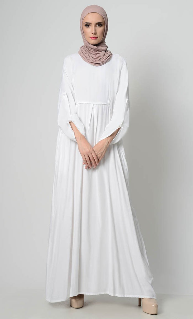 Roll - Up Sleeve Rayon Abaya - Final Sale - EastEssence.com