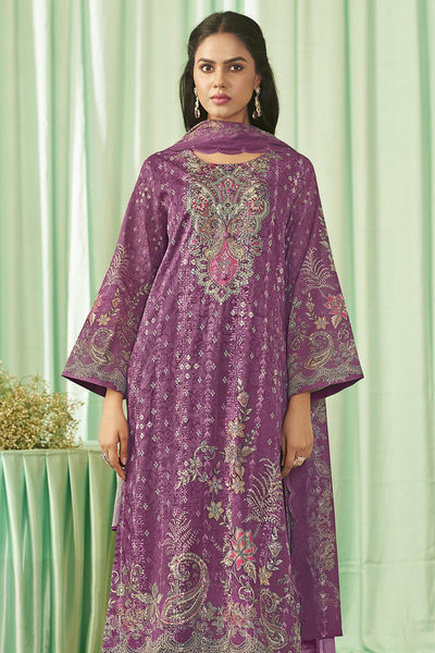 Round Neck 3/4th Sleeve Kameez set with Dupatta - EastEssence.com