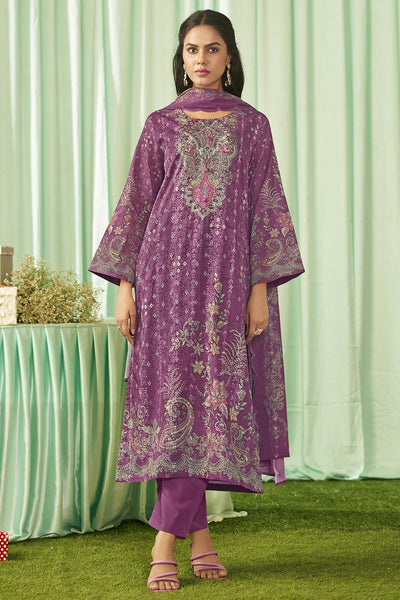 Round Neck 3/4th Sleeve Kameez set with Dupatta - EastEssence.com