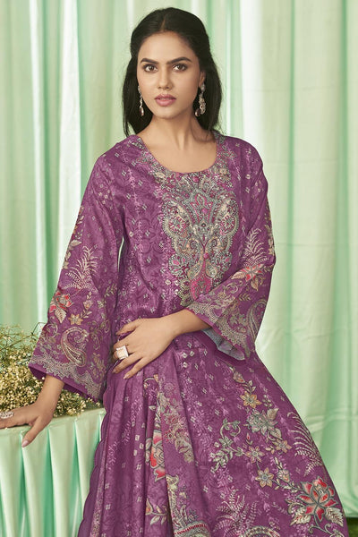 Round Neck 3/4th Sleeve Kameez set with Dupatta - EastEssence.com