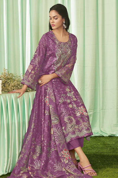 Round Neck 3/4th Sleeve Kameez set with Dupatta - EastEssence.com