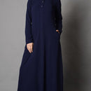 School Uniform Basic Abaya Dress-Navy - EastEssence.com