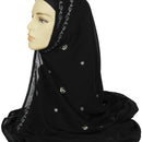 Sequins Embroidered Motifs Hijab Stole - EastEssence.com