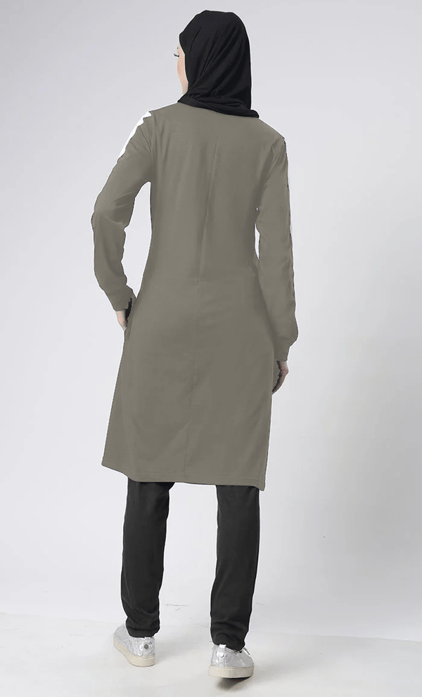 Side detailed White Stripes Sport/Gym Set - EastEssence.com