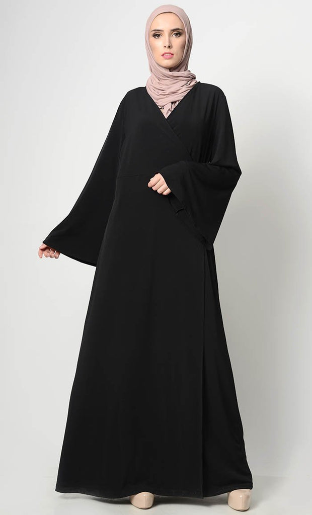 Simple Wrap around Abaya Dress - Final Sale - EastEssence.com