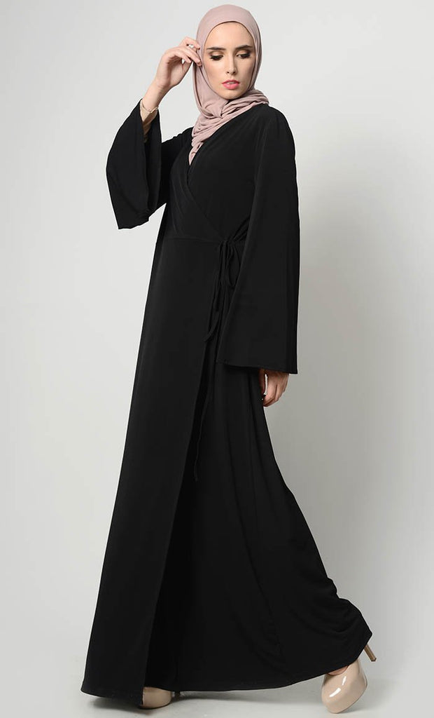 Simple Wrap around Abaya Dress - Final Sale - EastEssence.com