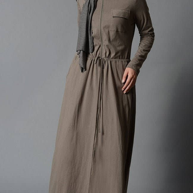 Slip on drawstring abaya dress - EastEssence.com