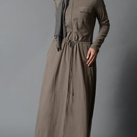 Slip on drawstring abaya dress - EastEssence.com