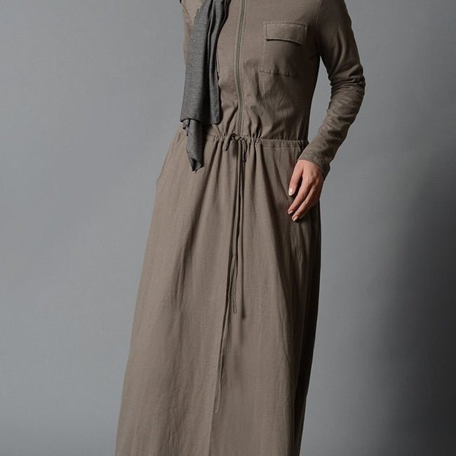 Slip on drawstring abaya dress - EastEssence.com