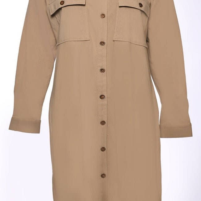 Solid Button Down jersey Shirt with Pockets - EastEssence.com