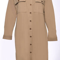 Solid Button Down jersey Shirt with Pockets - EastEssence.com