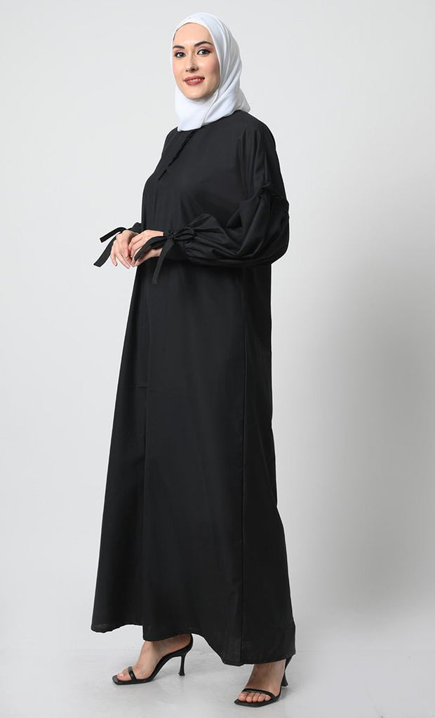 Straight Style Abaya – Polyester Poplin, Dual Pockets - EastEssence.com