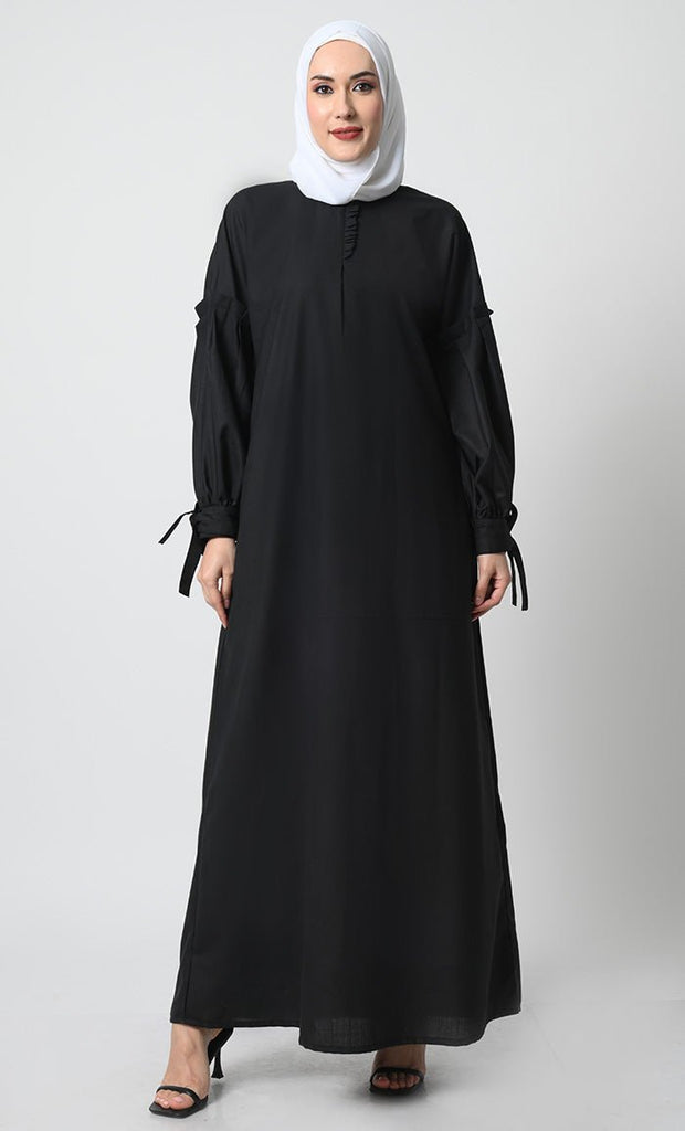 Straight Style Abaya – Polyester Poplin, Dual Pockets - EastEssence.com