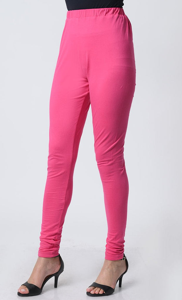 Stretch Fit Cotton Jersey Leggings – Elastic Waist, Everyday Wear - EastEssence.com