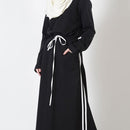 Stripe Fleece Blend Activewear Abaya Dress - EastEssence.com