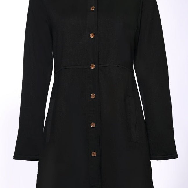 Stylish Front-Open Fleece Jacket With Pockets
