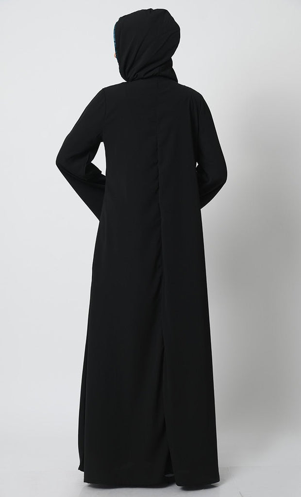 Stylish Nida Fabric Hoodie Abaya - EastEssence.com