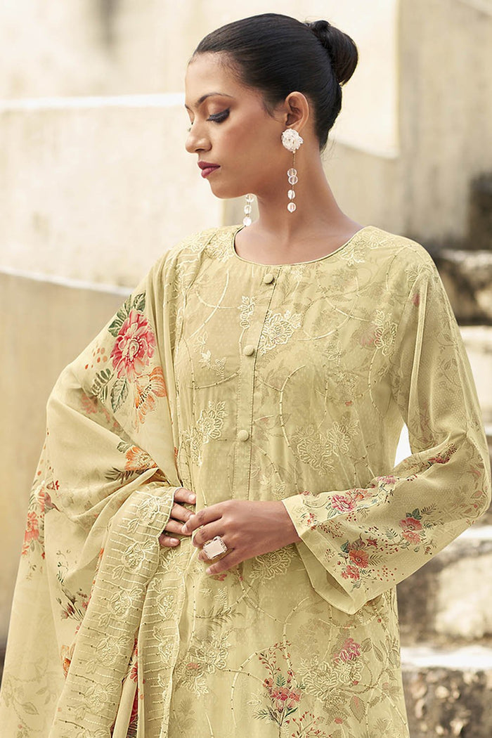 Stylish Organza Printed Kurta Pant Dupatta Set - EastEssence.com